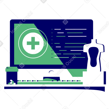 Medical information on screen in doctor's office PNG, SVG