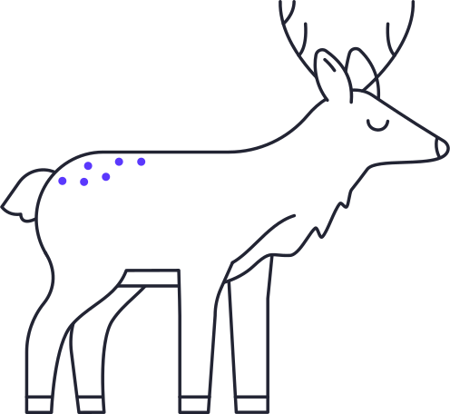 Illustration male deer with horns and closed eyes aux formats PNG, SVG