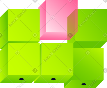 Cube construction without wires PNG, SVG