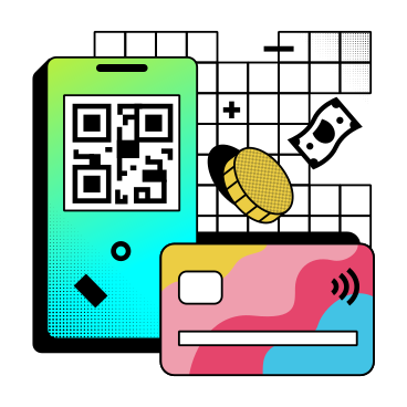 Payment methods by cash, card, or QR code PNG, SVG