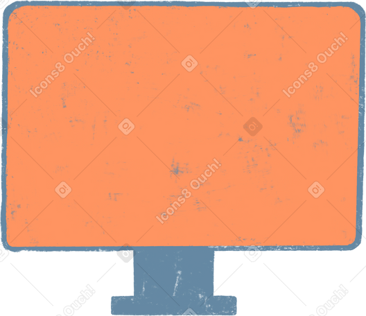 computer screen with orange display PNG, SVG