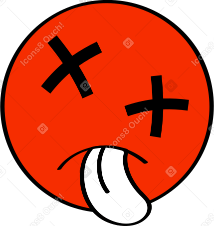 emoji dead expression Illustration in PNG, SVG