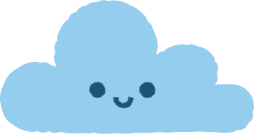 blue cloud with smile PNG, SVG