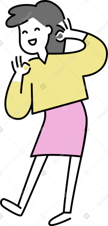 Молодая женщина показывает жест "ок" в PNG, SVG