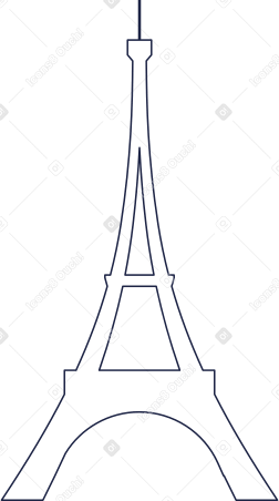 Silhouette stilizzata della torre eiffel PNG, SVG