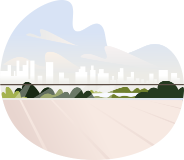 Анимированная иллюстрация Террасный вид на город в GIF, Lottie (JSON), AE
