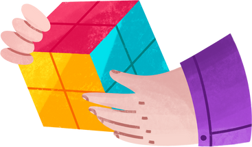 hands holding a rubik's cube PNG, SVG