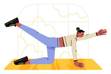 Woman working out on a mat PNG, SVG