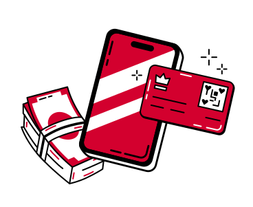 Phone with cash and credit card PNG, SVG