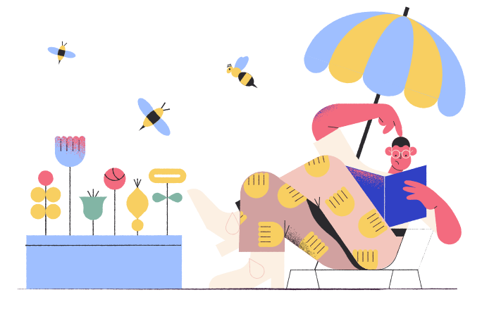 Relaxing outdoors Illustration in PNG, SVG