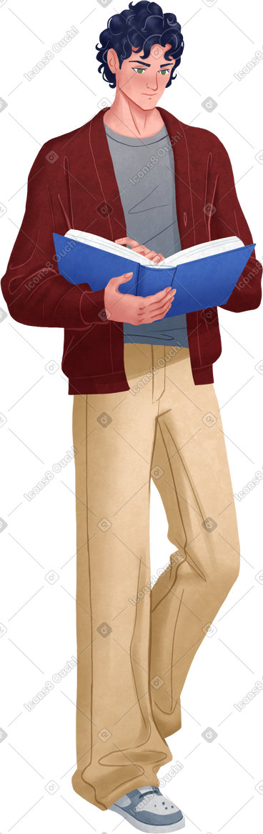 Man standing with a book PNG, SVG