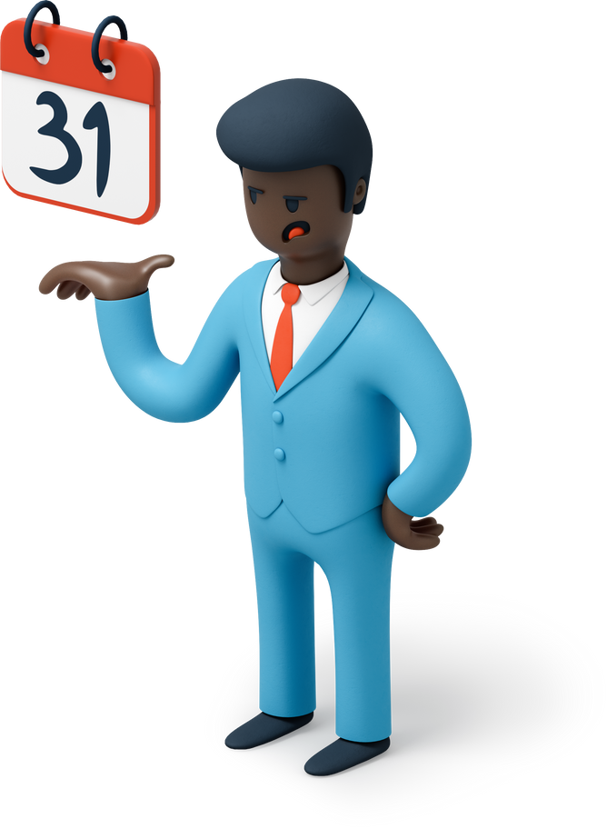 Businessman with calendar Illustration in PNG, SVG