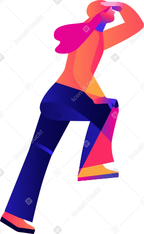 woman looking ahead with hand on forehead PNG, SVG