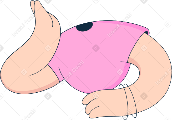 body in pink t-shirt Illustration in PNG, SVG