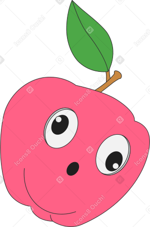 Apfel mit puppenaugen PNG, SVG