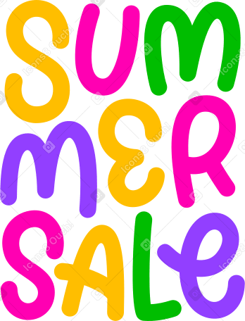 lettering summer sale multicolor Illustration in PNG, SVG