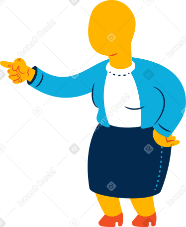 chubby old woman pointing Illustration in PNG, SVG