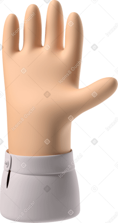 3D 白い肌の手を上げた PNG、SVG