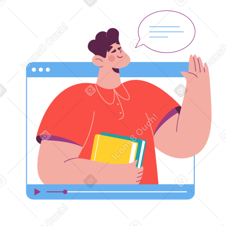 Man giving a video lecture PNG, SVG