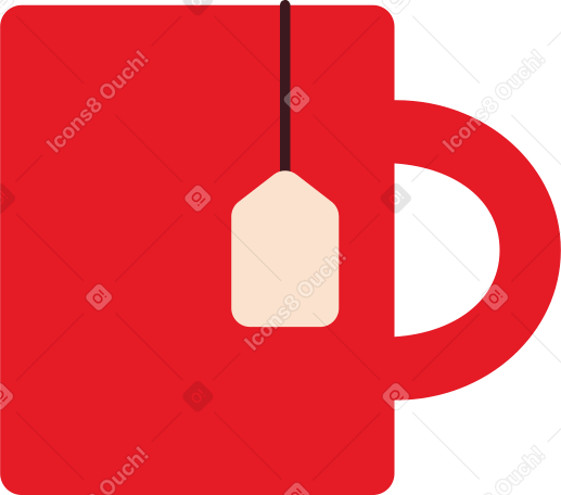 cup with tea bag label PNG, SVG
