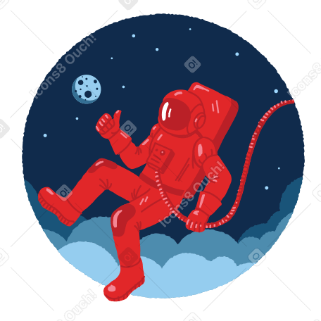 Необычный космический путешественник в PNG, SVG