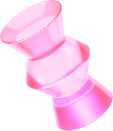 Pink glass cylindrical form PNG, SVG