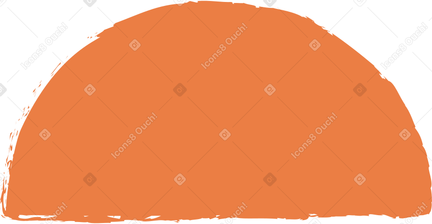 orange semicircle PNG, SVG