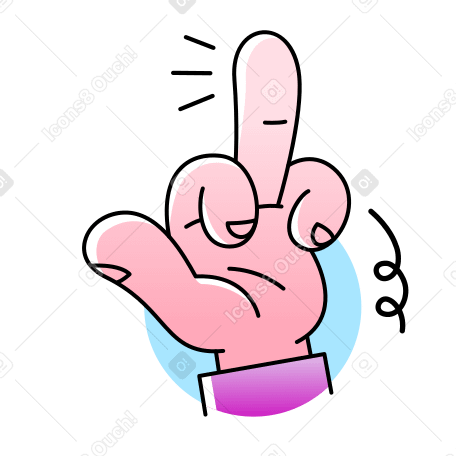 middle finger cartoon hand