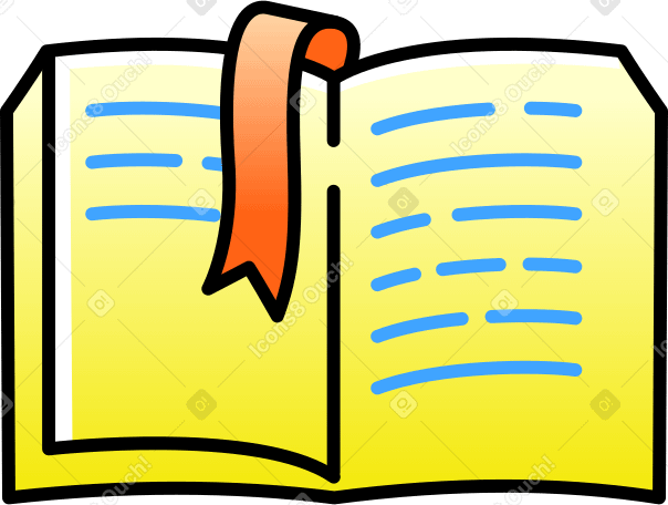 책갈피가 있는 펼친 책 PNG, SVG