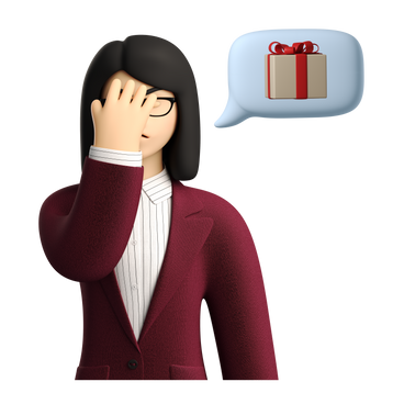 Businesswoman forgot about present PNG, SVG