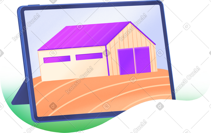 ipad with a farmhouse PNG, SVG