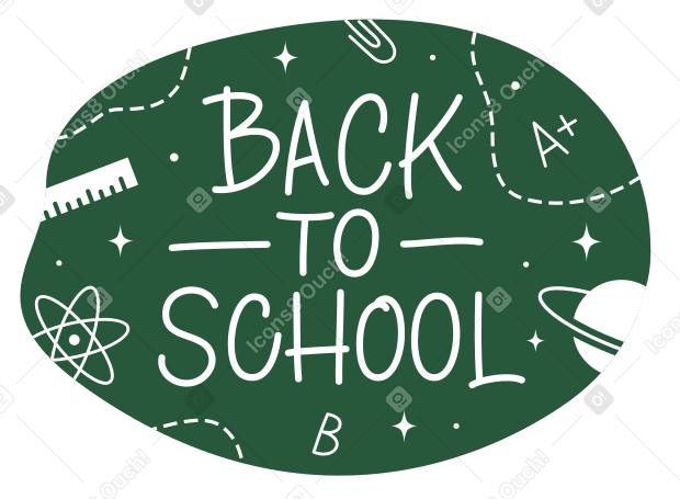 lettering back to school handwritten on a chalkboard text PNG, SVG