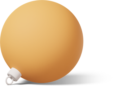 Желтый елочный шар лежит на земле в PNG, SVG