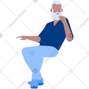 Adult man sitting PNG, SVG