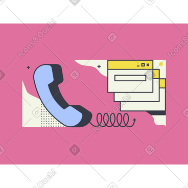 Telephone customer service or online support animated illustration in GIF, Lottie (JSON), AE