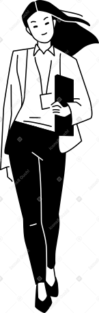 Junge frau in einer jacke mit wallendem haar PNG, SVG