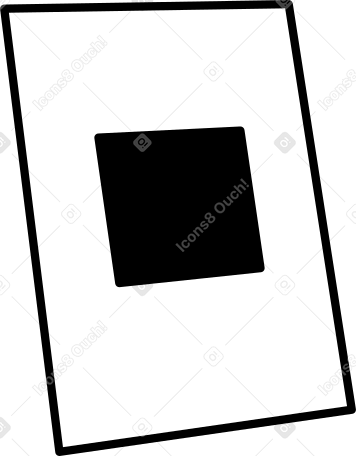 white canvas with black square Illustration in PNG, SVG