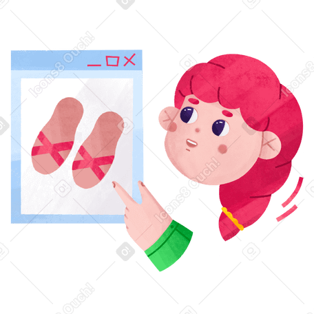 Chica elige zapatos online PNG, SVG