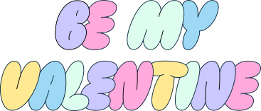 lettering be my valentine text PNG, SVG
