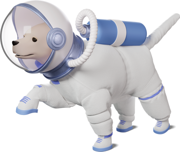 dog astronaut pointing at something PNG, SVG