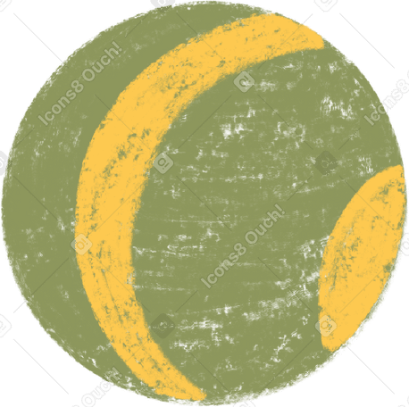 green ball with yellow lines PNG, SVG