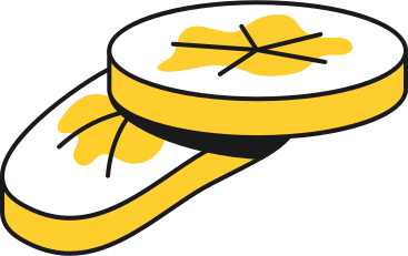 two banana slices PNG, SVG