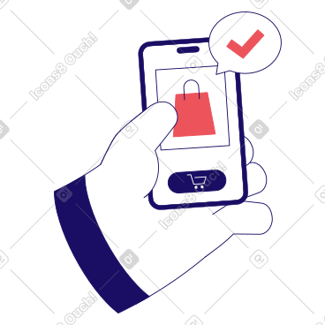 Buying online on the phone PNG, SVG