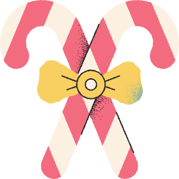 candy cane bow PNG, SVG