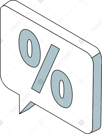 Signo de porcentaje en burbuja de texto PNG, SVG