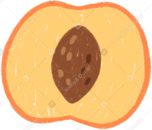 peach half PNG, SVG