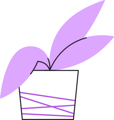 plant in striped pot PNG, SVG