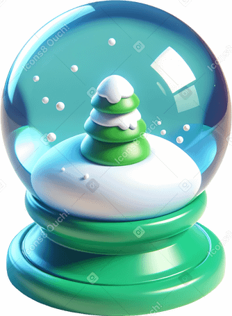 3D snow globe PNG, SVG