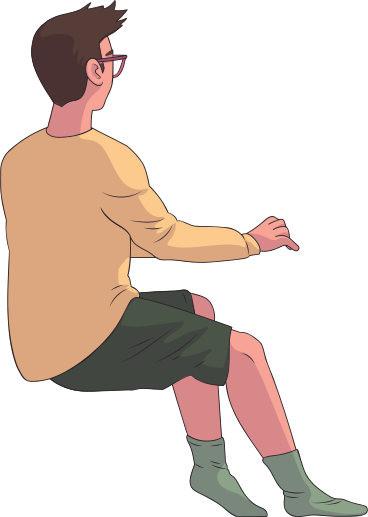 sitting man from the back PNG, SVG