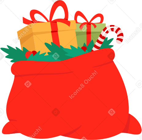 christmas gift bag Illustration in PNG, SVG